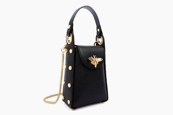 German Fuentes Leather Bee Clutch