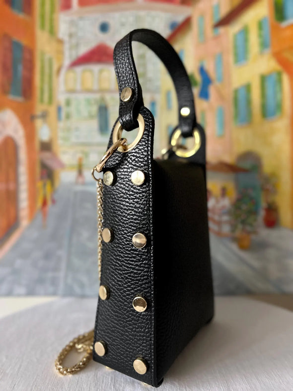 German Fuentes Leather Bee Clutch