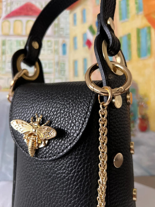German Fuentes Leather Bee Clutch