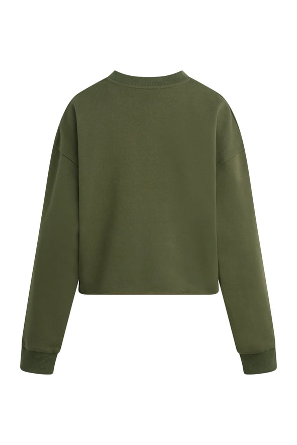 The Cropped Collegiate Sweatshirt in Smoketree