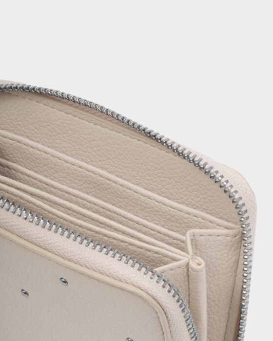 Meela Studded Wallet in Oyster