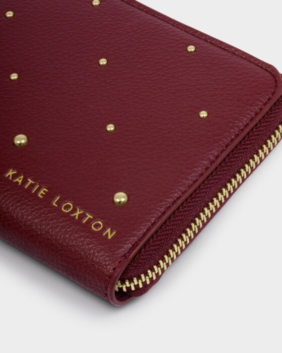 Meela Studded Wallet in Cherry