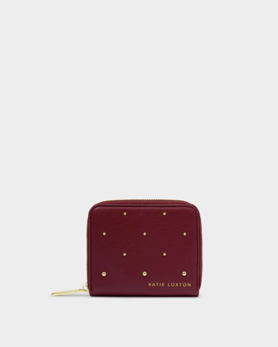 Meela Studded Wallet in Cherry