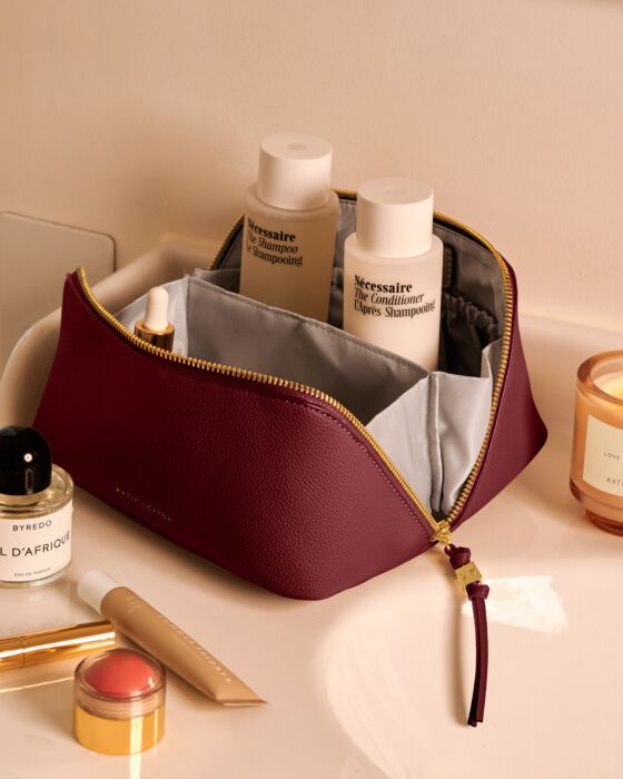 Soho Medium Makeup & Toiletry Bag in Cherry