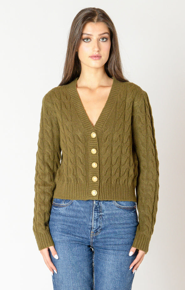 Evergreen Cable Knit Cardigan