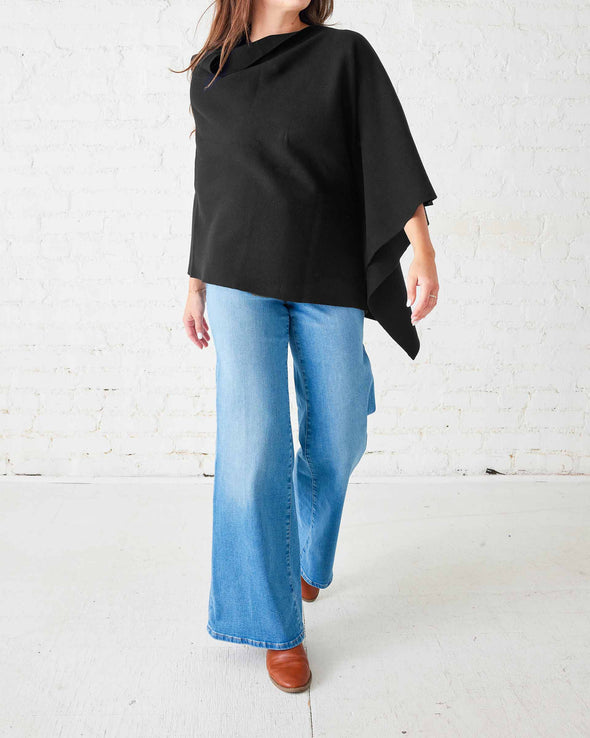 City Chic Poncho in Black