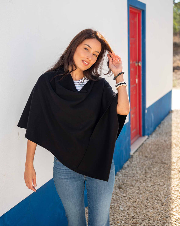 City Chic Poncho in Black