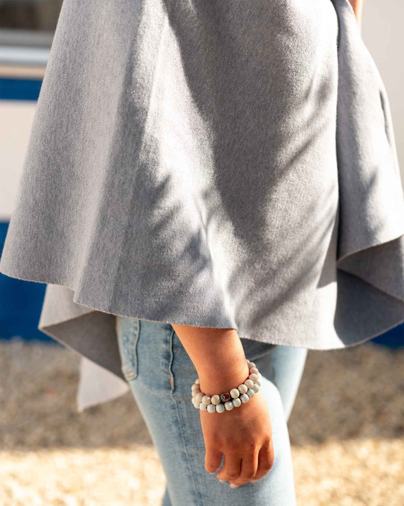 City Chic Poncho in Greystone